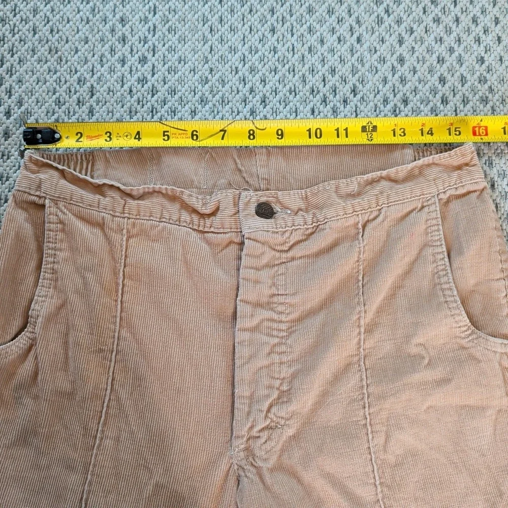 VTG Corduroy Bell Bottoms LIBERTY Tan 70s W30 Bell Flare Hippie Talon Pants RARE